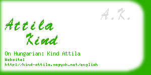 attila kind business card